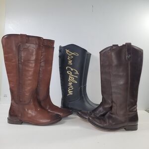 Frye Brown Leather Combat & Moto Boots Sam Edelman Rain Boot Size 6